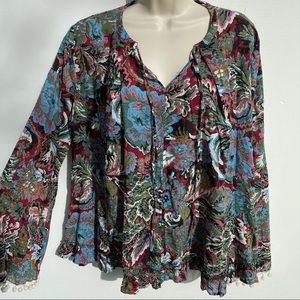 Umgee USA Long Sleeve Boho Peasant Blouse A170